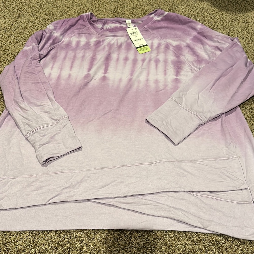 New with tags purple ideology tie dye pullover sweatshirt size 3x